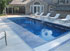 Custom Fiberglass Pool with blue tile